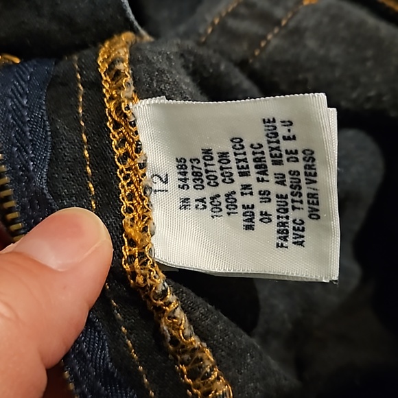 VINTAGE American Eagle Flare Jeans Womens 12 Dark Wash 100% cotton Y2K - Picture 2 of 4